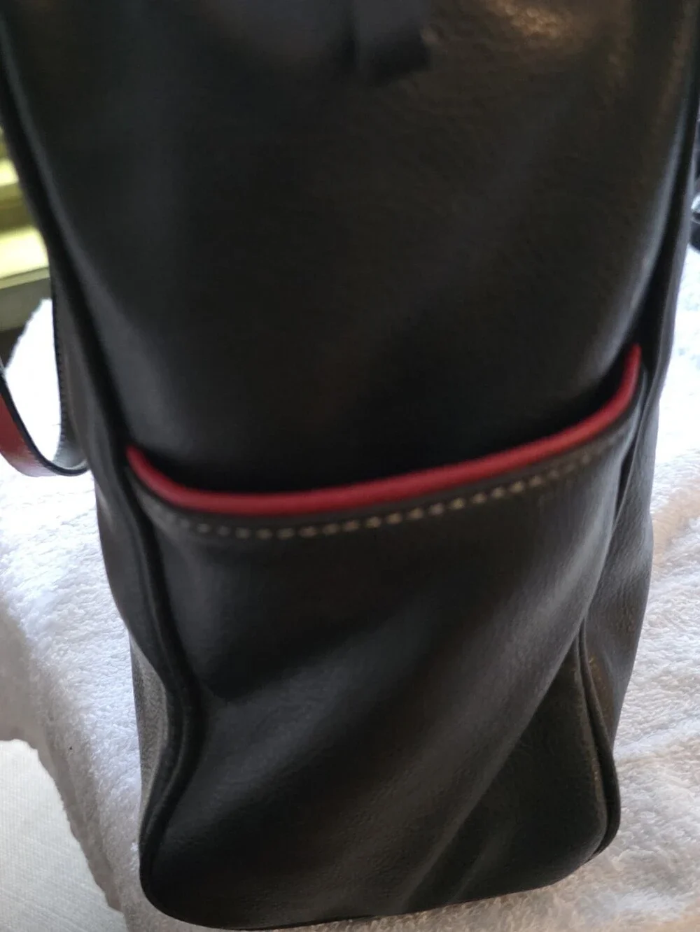 Liz Claiborne Black Tote Bag with Red Trim